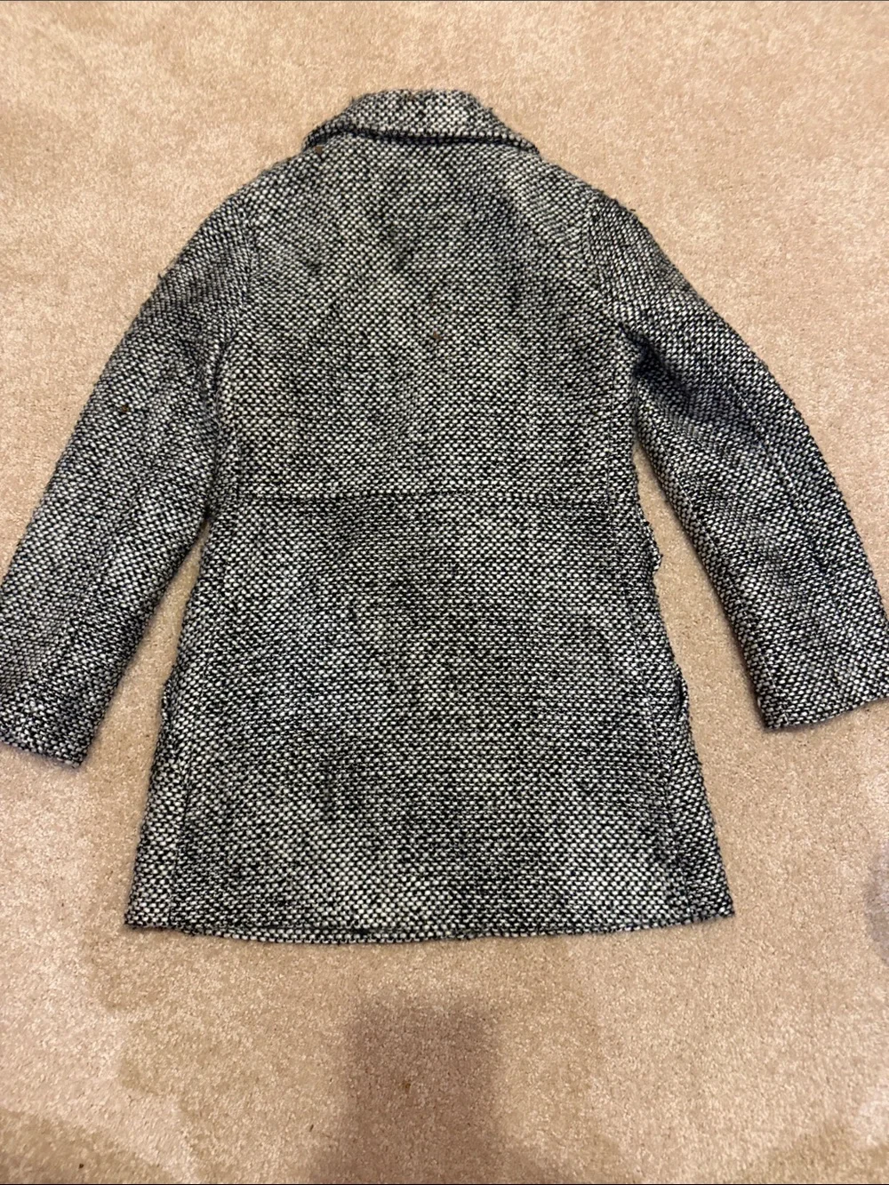 Mayoral Black and White Tweed Pea Coat